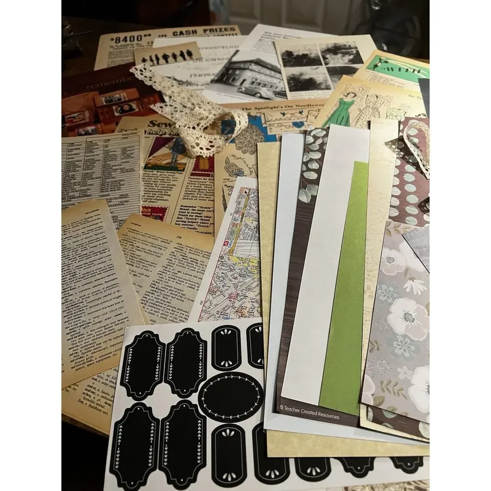 100 Pc Vintage Ephemera Curated Mixed Media for junk journals, scrapbooks, etc